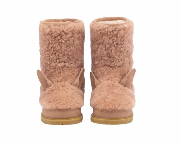 Donsje Amsterdam Boots Girls Irfi Boots Vintage Pink Sheep Wool