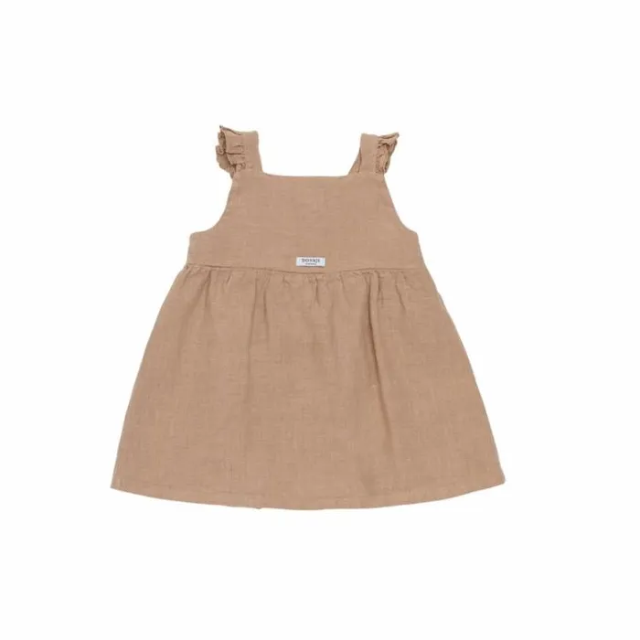 Donsje Amsterdam Dresses and Skirts Girls Floor Linen Dress Rose Mocha