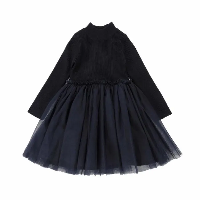 Donsje Amsterdam Dresses and Skirts Girls Lotus Dress Night Blue