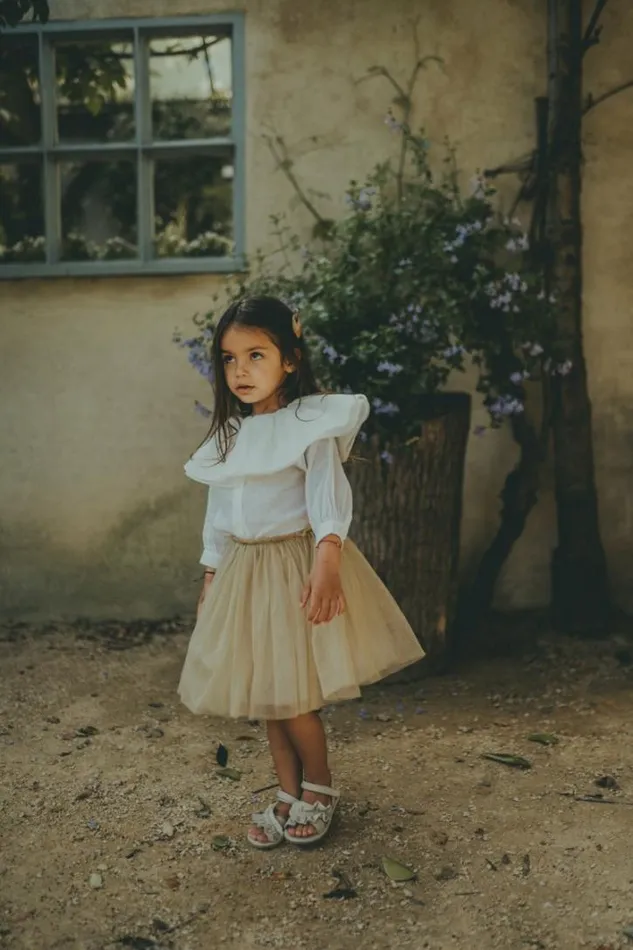 Donsje Amsterdam Dresses and Skirts Girls Pien Skirt Vintage Khaki Metallic