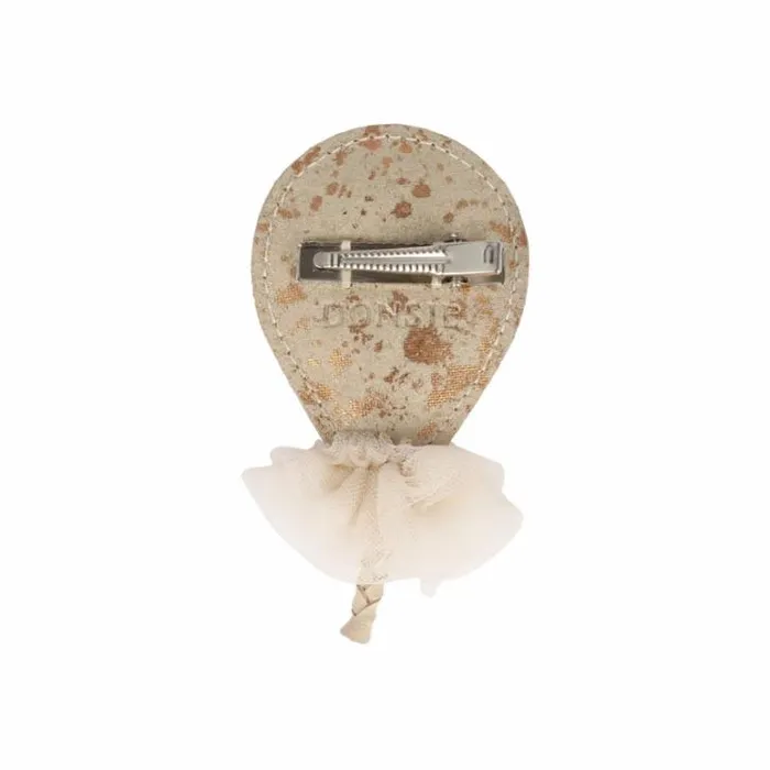 Donsje Amsterdam Hair Accessories Girls Alja Clip Cream Metallic Suede