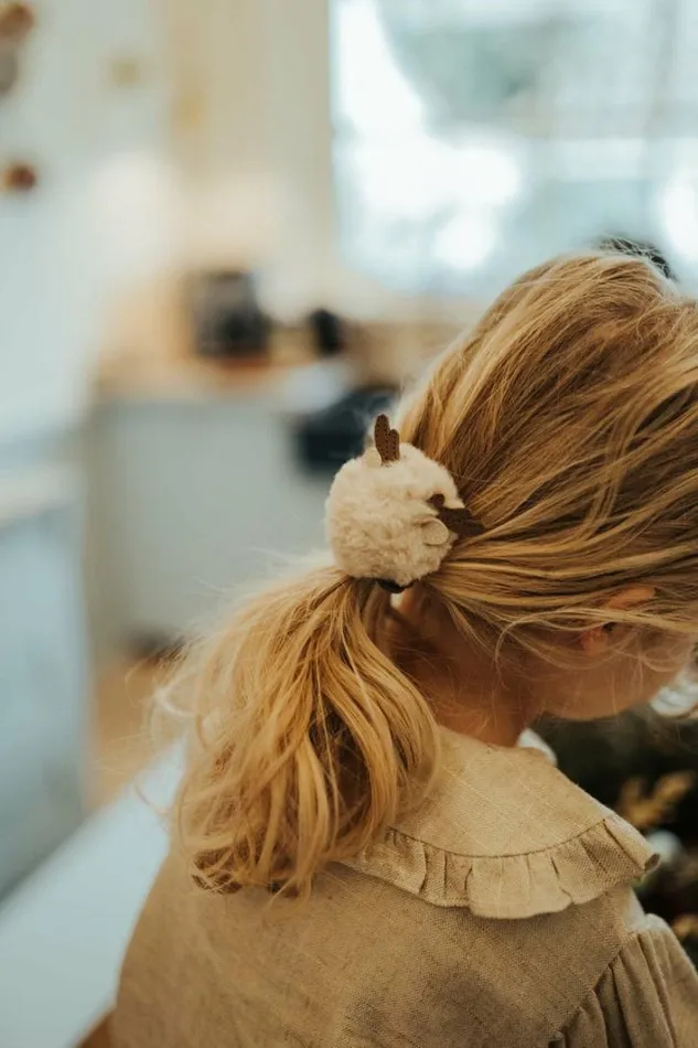 Donsje Amsterdam Hair Accessories Girls Ploto Hairclip Light Beige Soft Faux Fur