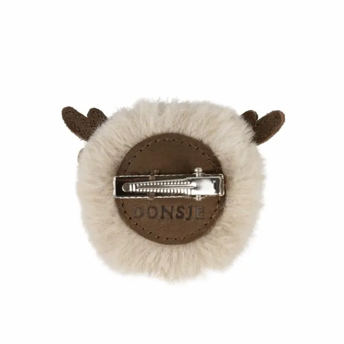 Donsje Amsterdam Hair Accessories Girls Ploto Hairclip Light Beige Soft Faux Fur