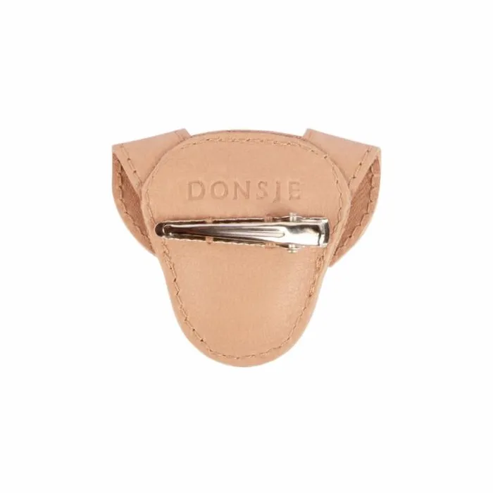 Donsje Amsterdam Hair Accessories Girls Qosy Classic Hairclip Light Rust Leather