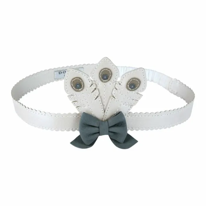 Donsje Amsterdam Hair Accessories Girls Vellie Headband Off White Metallic Leather