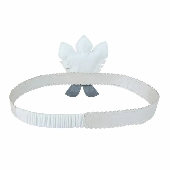 Donsje Amsterdam Hair Accessories Girls Vellie Headband Off White Metallic Leather