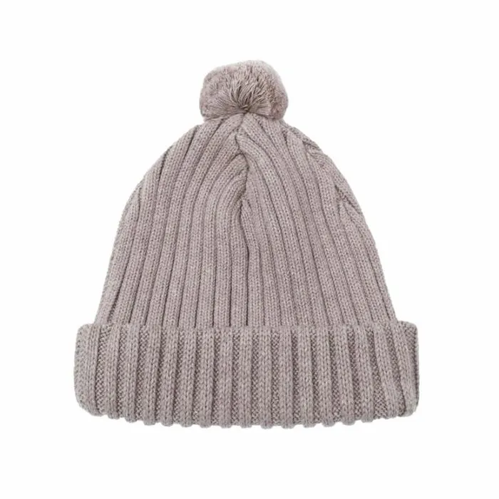 Donsje Amsterdam Hats and Mittens Boys Poppom Hat Grey Beige Melange