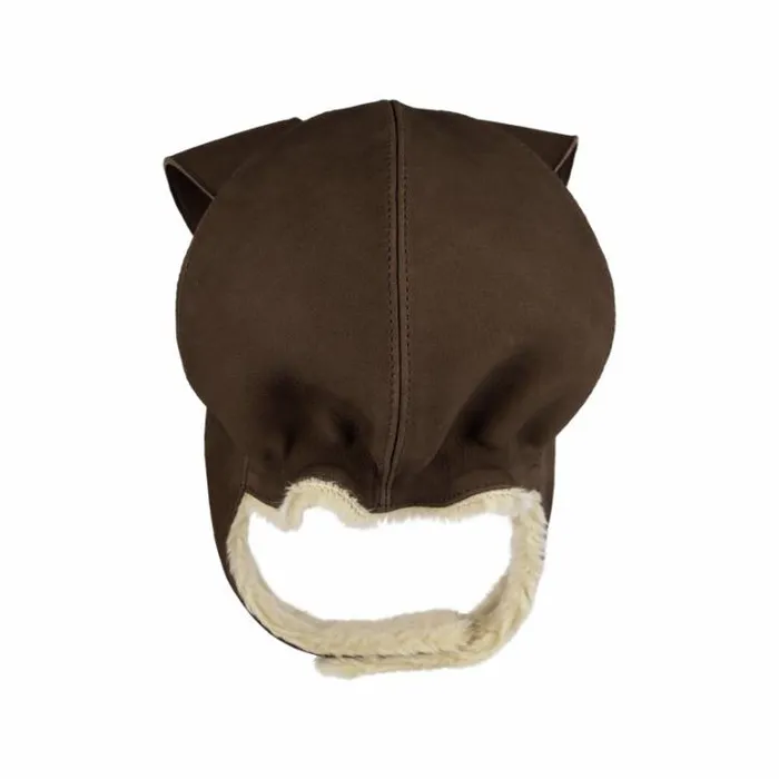 Donsje Amsterdam Hats and Mittens Girls Kapi Exclusive Hat Black Spotted Cow Hair