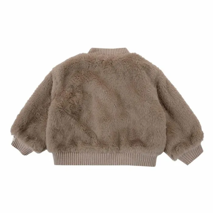 Donsje Amsterdam Jackets and Gilets Baby Manita Cardigan Taupe Teddy