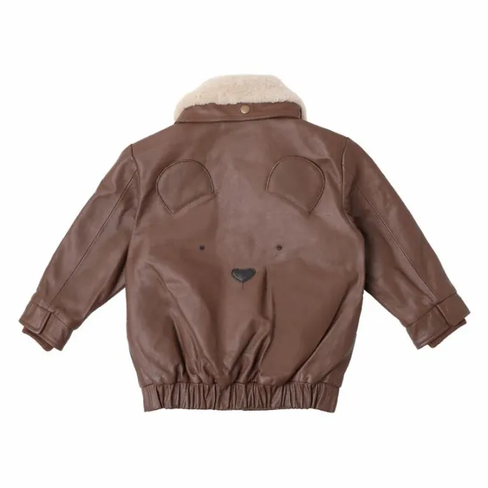 Donsje Amsterdam Jackets and Gilets Boys Yuki Leather Jacket Cognac Leather