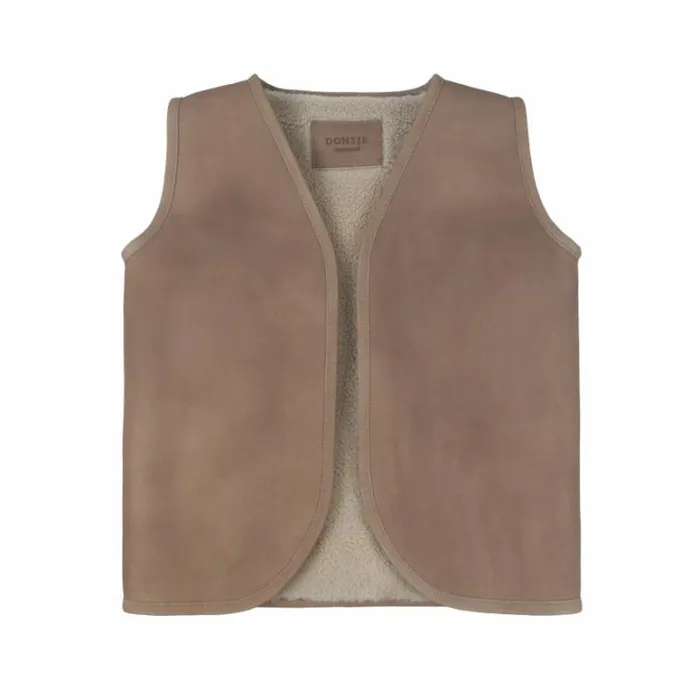 Donsje Amsterdam Jackets and Gilets Girls Noa Gilet Truffle Nubuck