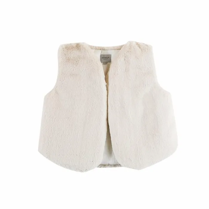Donsje Amsterdam Jackets and Gilets Girls Pimmy Gilet Off White Teddy