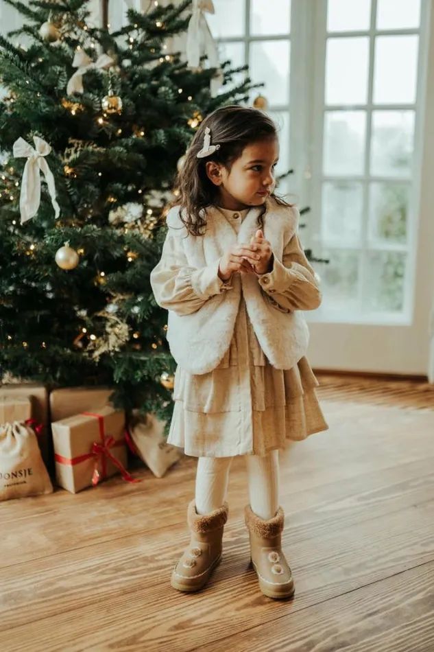 Donsje Amsterdam Jackets and Gilets Girls Pimmy Gilet Off White Teddy