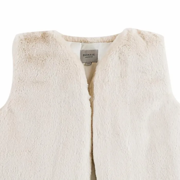 Donsje Amsterdam Jackets and Gilets Girls Pimmy Gilet Off White Teddy