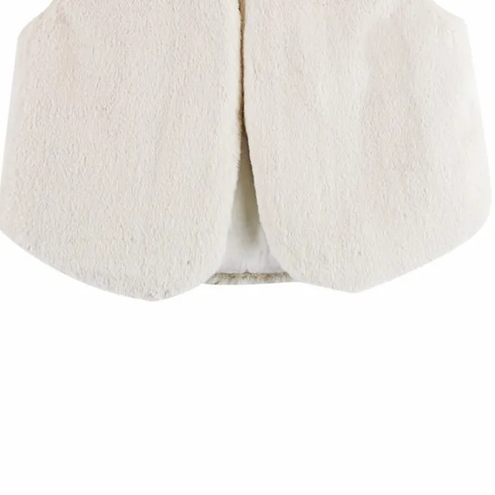 Donsje Amsterdam Jackets and Gilets Girls Pimmy Gilet Off White Teddy