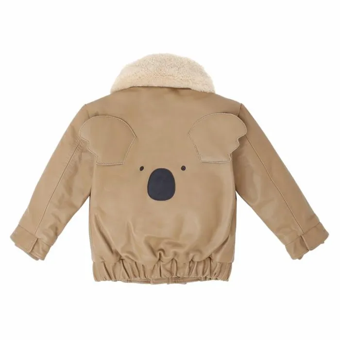 Donsje Amsterdam Jackets and Gilets Girls Yuki Leather Jacket Nutmeg Leather
