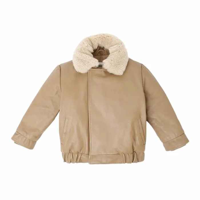 Donsje Amsterdam Jackets and Gilets Girls Yuki Leather Jacket Nutmeg Leather