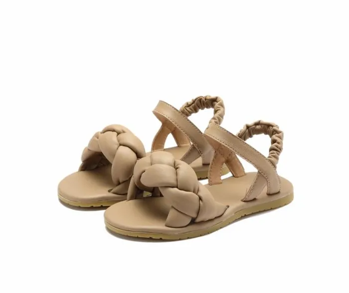 Donsje Amsterdam Sandals Girls Benz Sandals Beige Sheep Leather