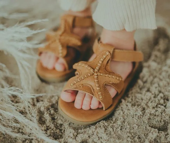 Donsje Amsterdam Sandals Girls Lee Sea Caramel Leather
