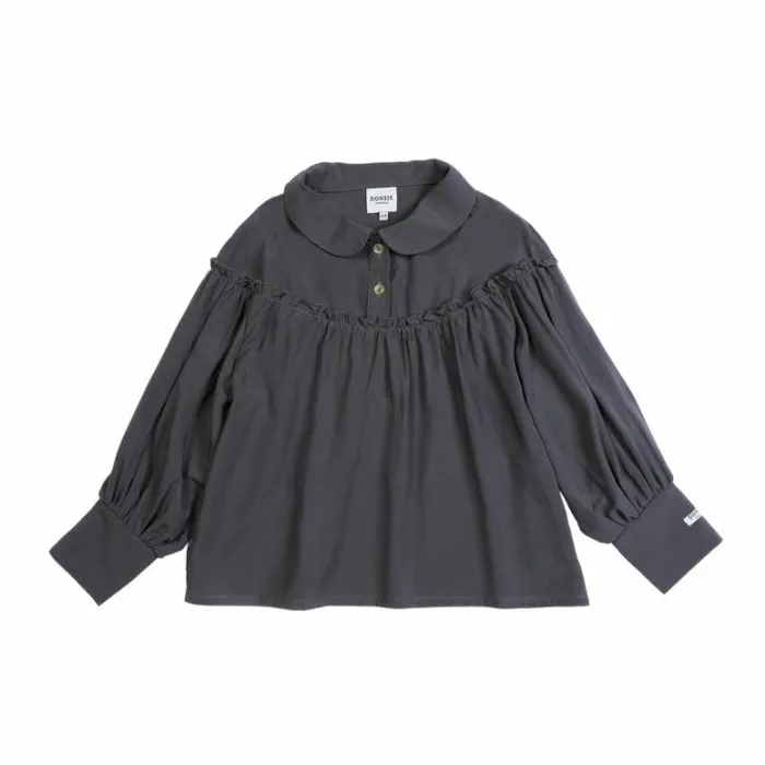 Donsje Amsterdam Shirts and Blouses Girls Fleur Blouse Anthracite