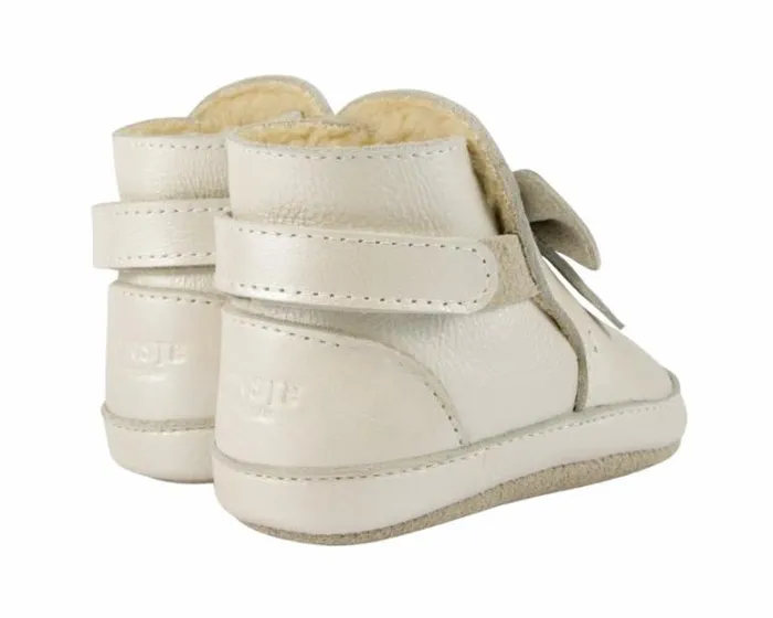 Donsje Amsterdam Shoes Baby Cubow Booties Off White Metallic Leather