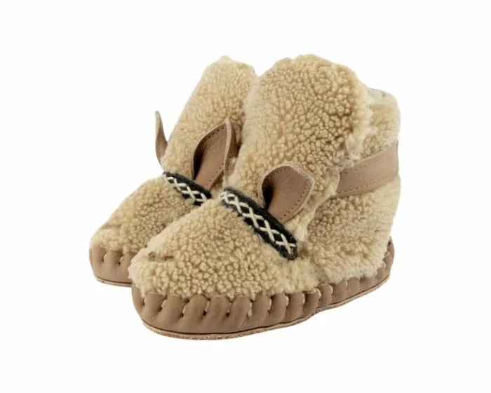 Donsje Amsterdam Shoes Baby Kapi Exclusive Beige Curly Faux Fur