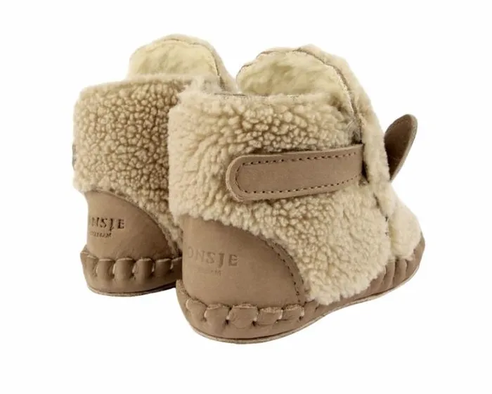 Donsje Amsterdam Shoes Baby Kapi Exclusive Beige Curly Faux Fur