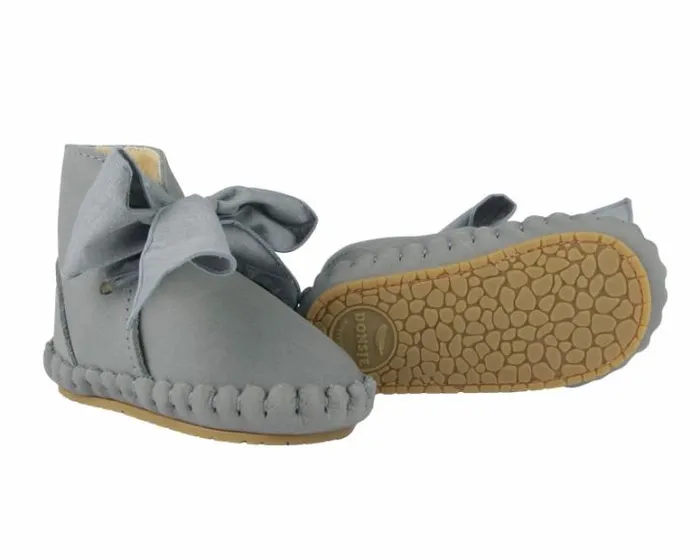 Donsje Amsterdam Shoes Baby Pina Organza Booties Grey Nubuck Grey Cotton