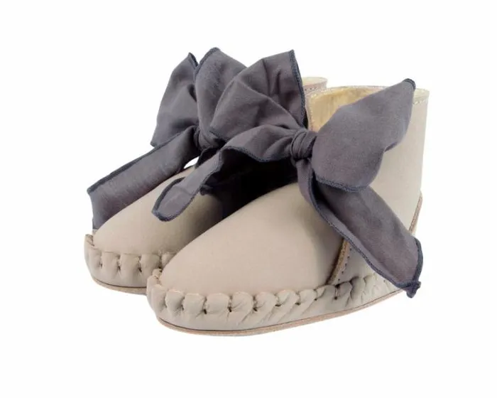 Donsje Amsterdam Shoes Baby Pina Organza Booties Lilac Nubuck Lavender Cotton