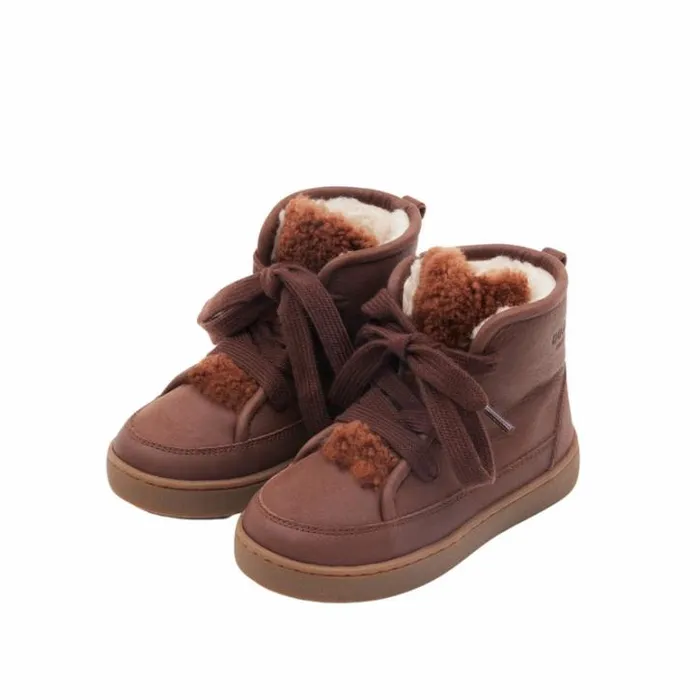 Donsje Amsterdam Sneakers Boys Flinn Milk Chocolate Leather