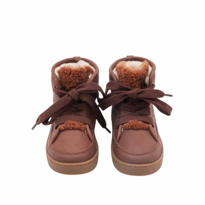 Donsje Amsterdam Sneakers Boys Flinn Milk Chocolate Leather