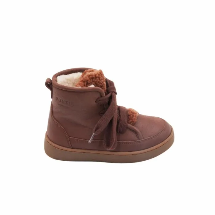 Donsje Amsterdam Sneakers Boys Flinn Milk Chocolate Leather