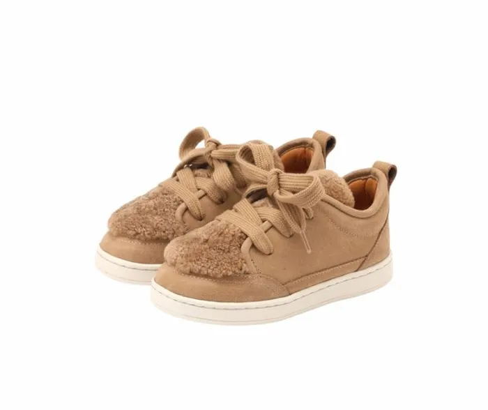 Donsje Amsterdam Sneakers Girls Sandor Sneakers Beige Leather