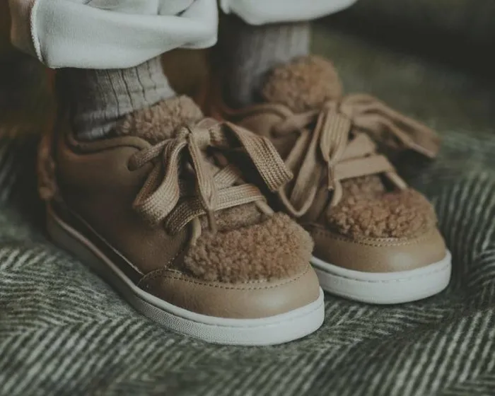 Donsje Amsterdam Sneakers Girls Sandor Sneakers Beige Leather