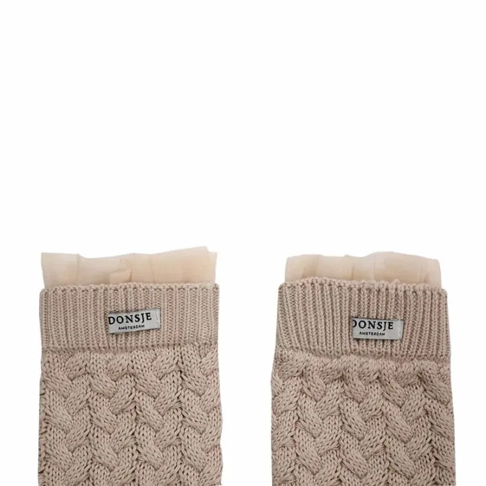 Donsje Amsterdam Socks and Tights Girls Ilotu Leg Warmers Soft Sand