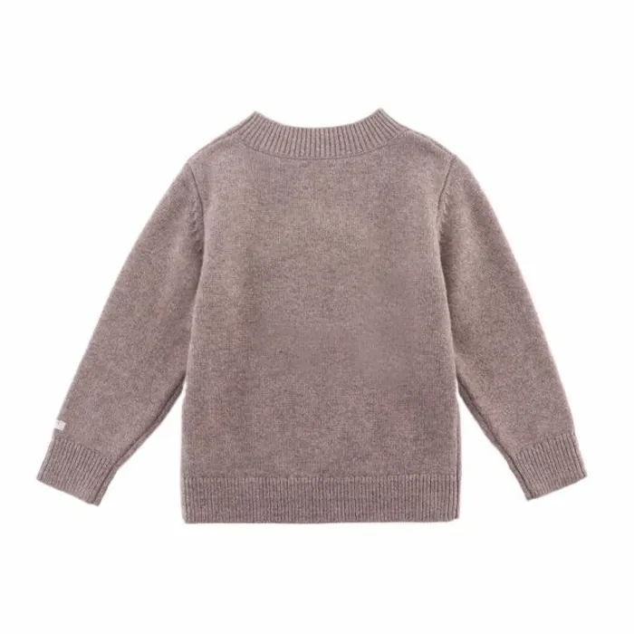Donsje Amsterdam Sweaters and Cardigans Baby Denn Merino Wool Sweater Dark Taupe Melange