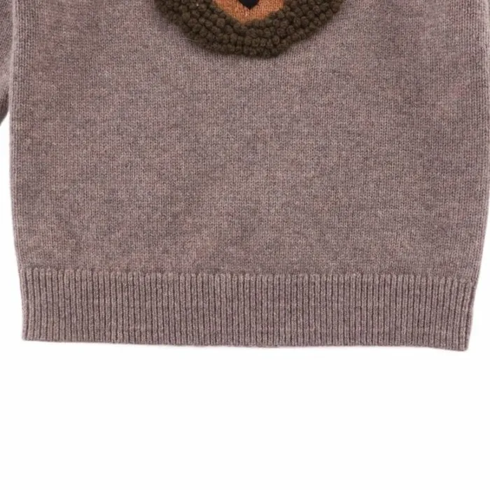Donsje Amsterdam Sweaters and Cardigans Baby Denn Merino Wool Sweater Dark Taupe Melange