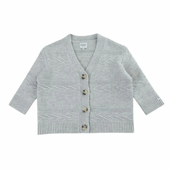 Donsje Amsterdam Sweaters and Cardigans Baby Draine Cardigan Light Grey Melange