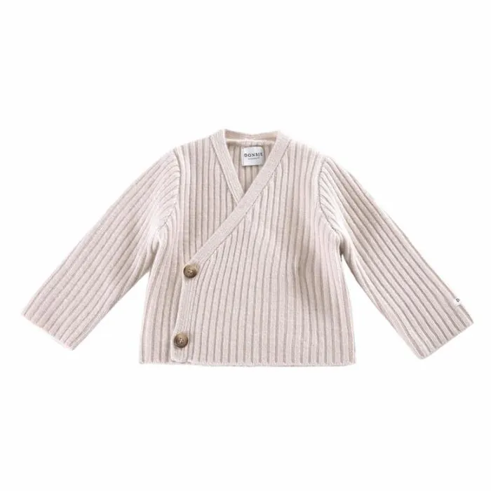 Donsje Amsterdam Sweaters and Cardigans Baby Elo Merino Wool Cardigan Soft Blush
