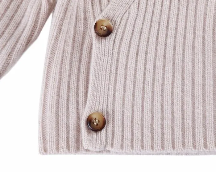 Donsje Amsterdam Sweaters and Cardigans Baby Elo Merino Wool Cardigan Soft Blush