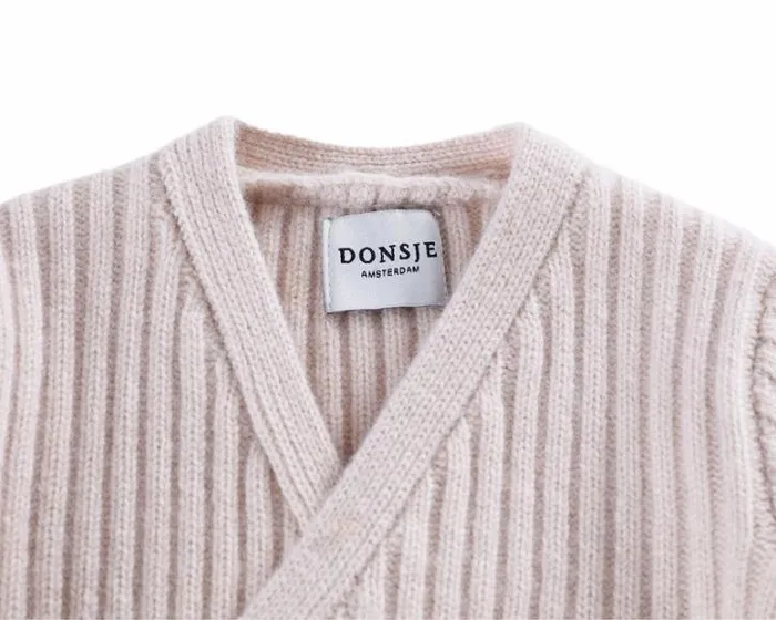 Donsje Amsterdam Sweaters and Cardigans Baby Elo Merino Wool Cardigan Soft Blush