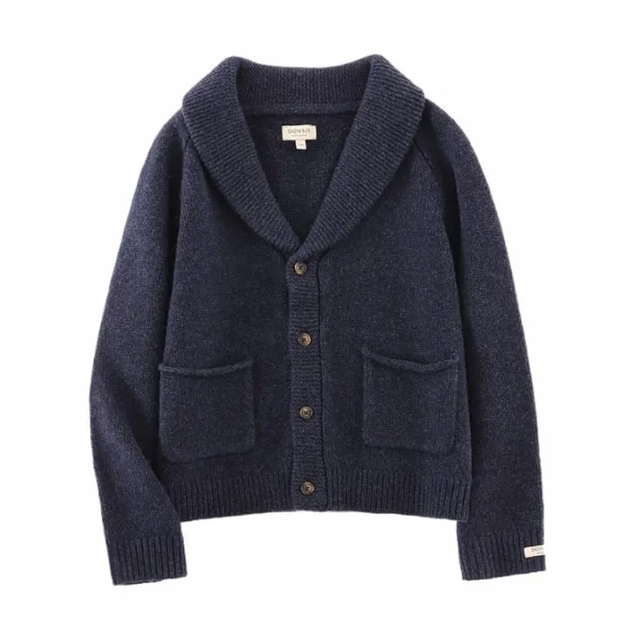 Donsje Amsterdam Sweaters and Cardigans Baby Kicher Merino Wool Cardigan Blue Marine Melange