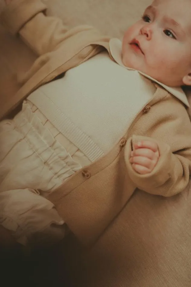 Donsje Amsterdam Sweaters and Cardigans Baby Loann Cardigan Light Hay