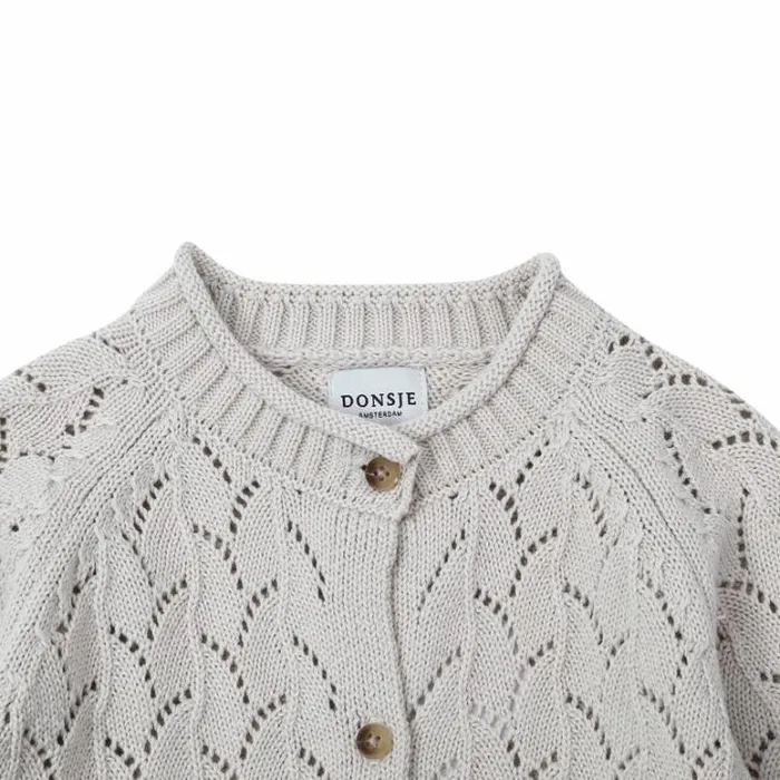 Donsje Amsterdam Sweaters and Cardigans Baby Venna Cardigan Soft Sand