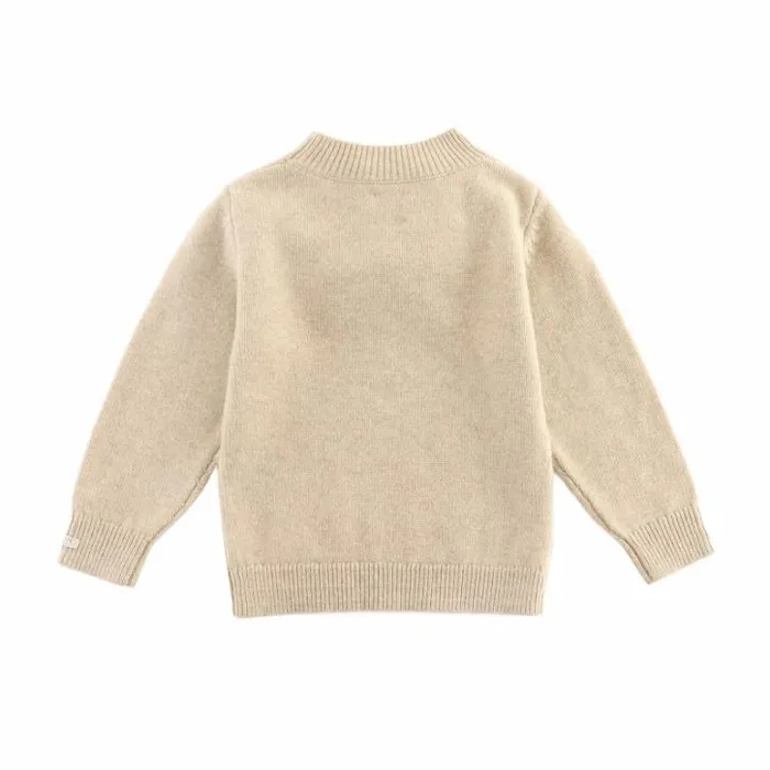 Donsje Amsterdam Sweaters and Cardigans Boys Denn Merino Wool Sweater Biscotti Melange