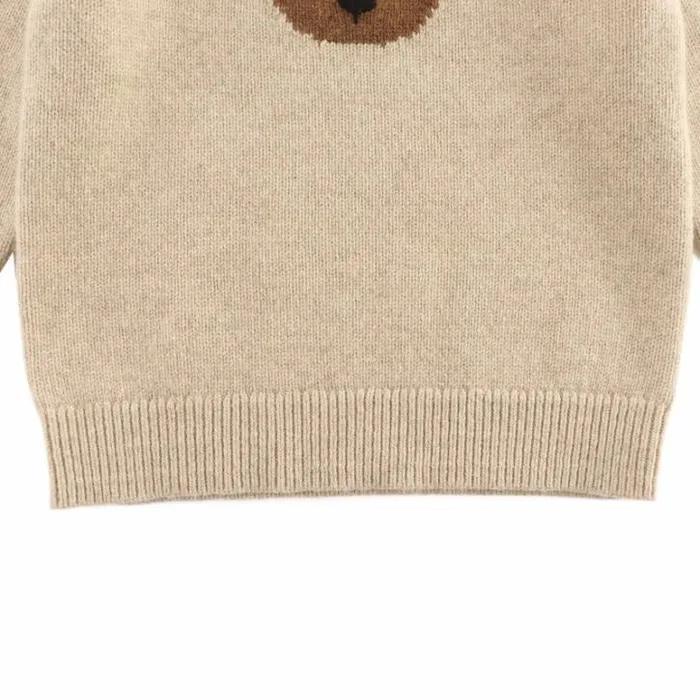 Donsje Amsterdam Sweaters and Cardigans Boys Denn Merino Wool Sweater Biscotti Melange