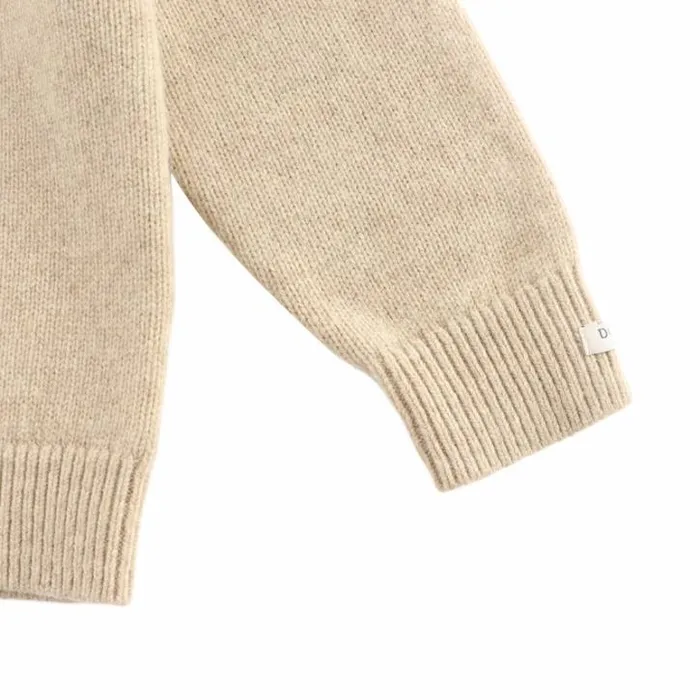 Donsje Amsterdam Sweaters and Cardigans Boys Denn Merino Wool Sweater Biscotti Melange