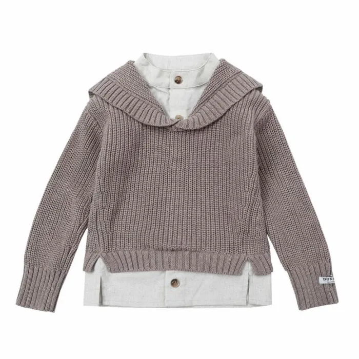 Donsje Amsterdam Sweaters and Cardigans Boys Joost Sweater Grey Beige Melange
