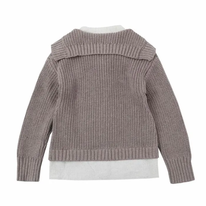 Donsje Amsterdam Sweaters and Cardigans Boys Joost Sweater Grey Beige Melange