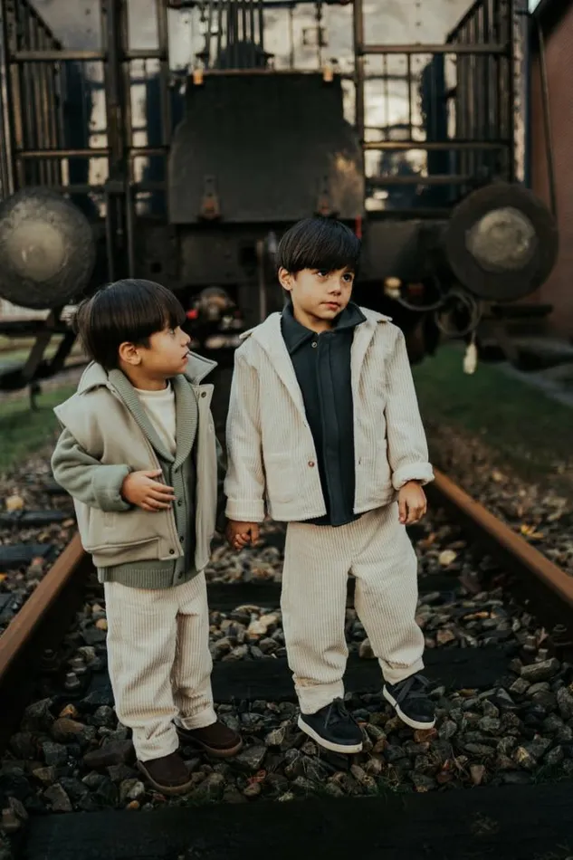 Donsje Amsterdam Sweaters and Cardigans Boys Kicher Merino Wool Cardigan Desert Green